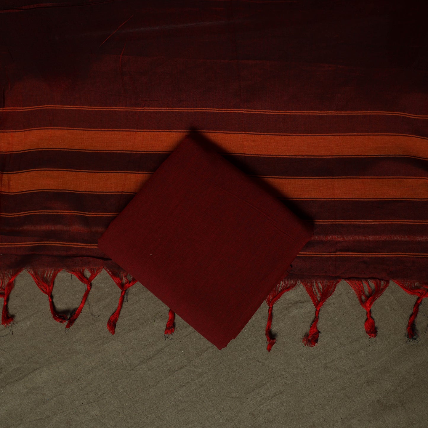 Dharwad Woven Cotton 3pc Unstitched Dress Material Suit Set 17