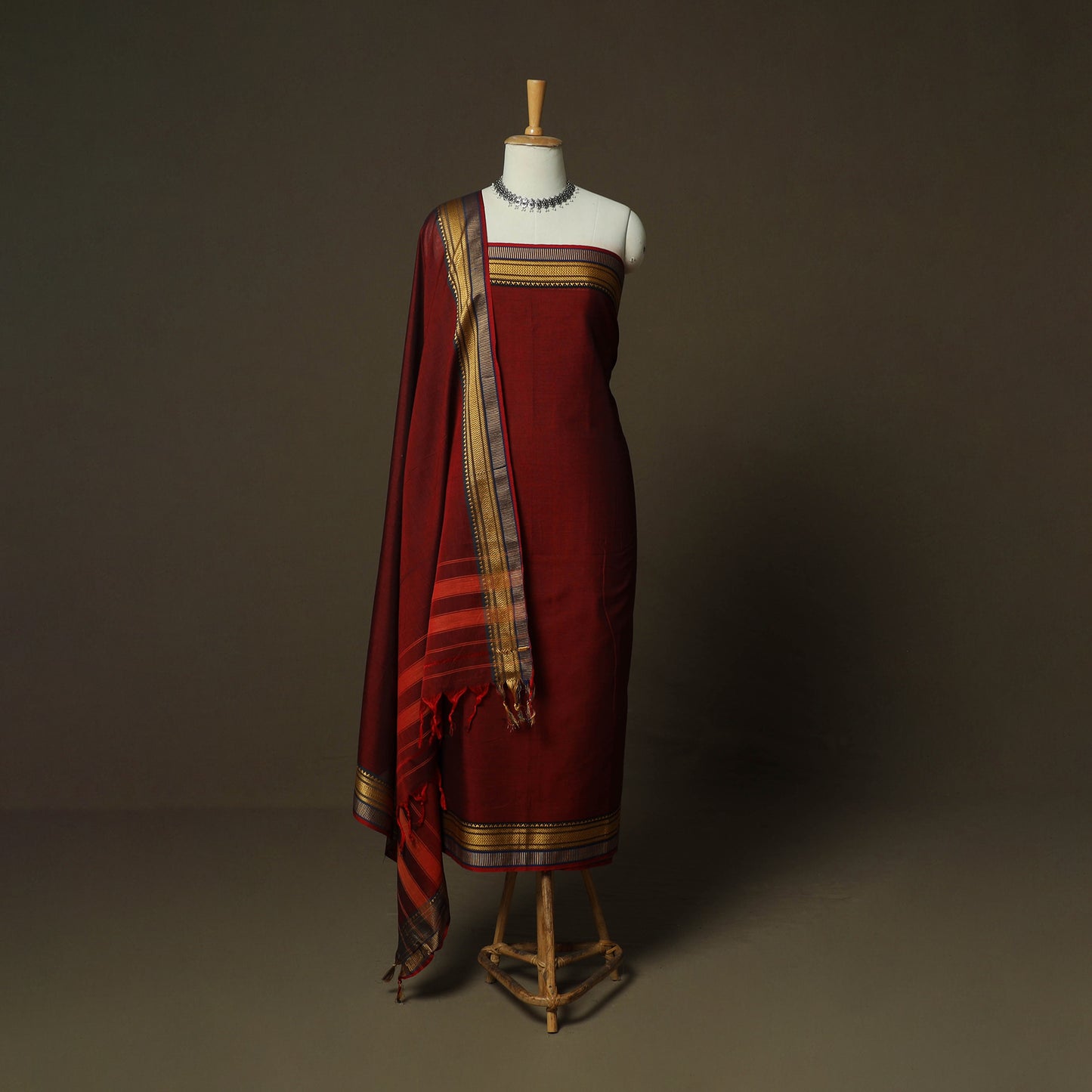 Dharwad Woven Cotton 3pc Unstitched Dress Material Suit Set 19