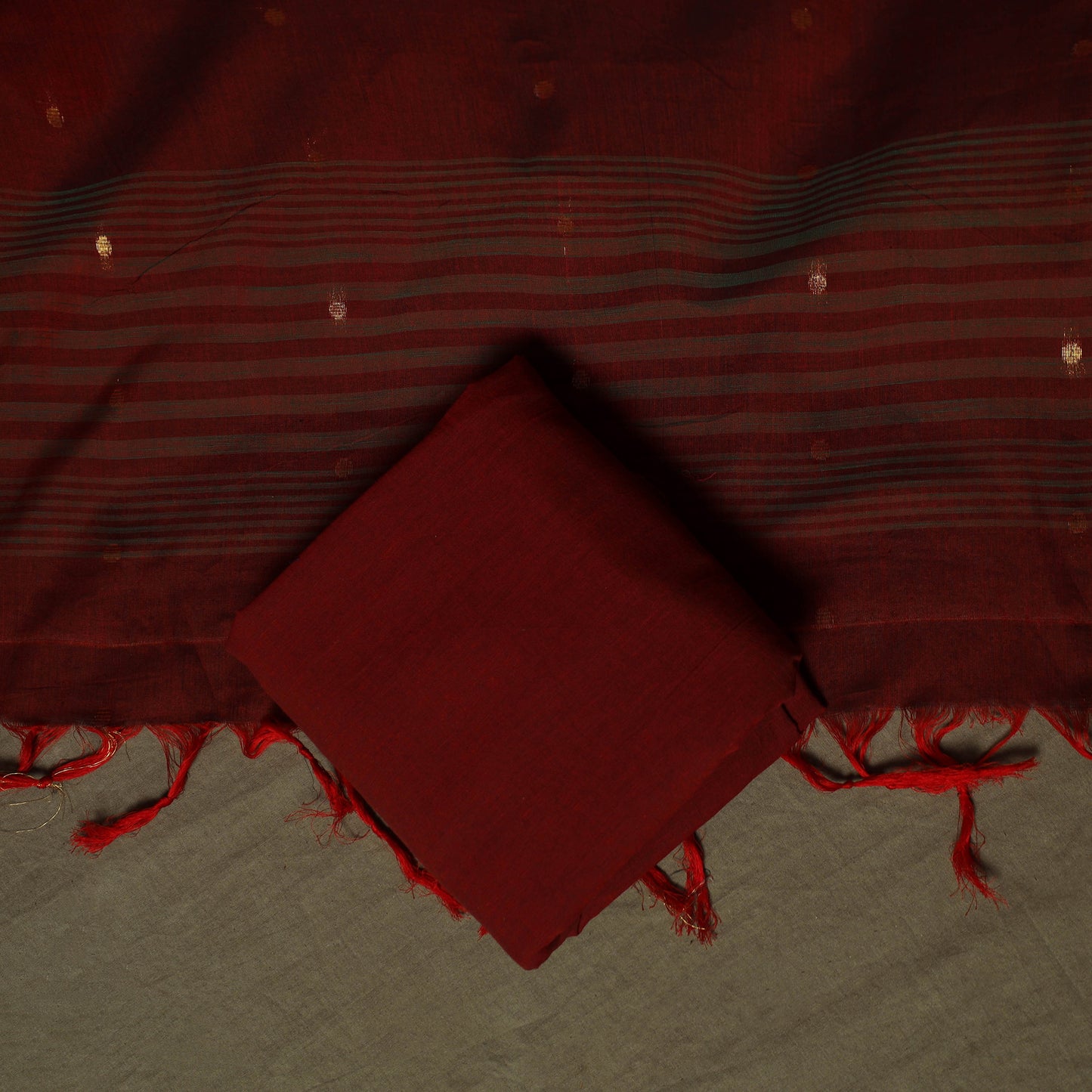 Dharwad Woven Cotton 3pc Unstitched Dress Material Suit Set 27