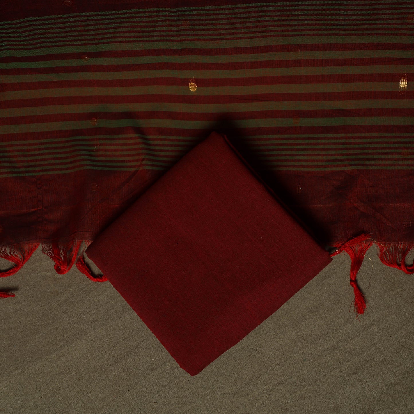 Dharwad Woven Cotton 3pc Unstitched Dress Material Suit Set 30