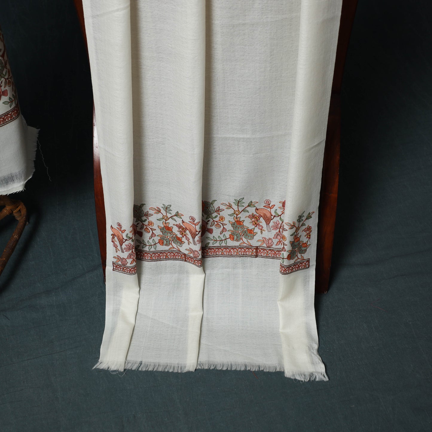 3pc Heavy Embroidered Wool Unstitched Dress Material Suit Set 51