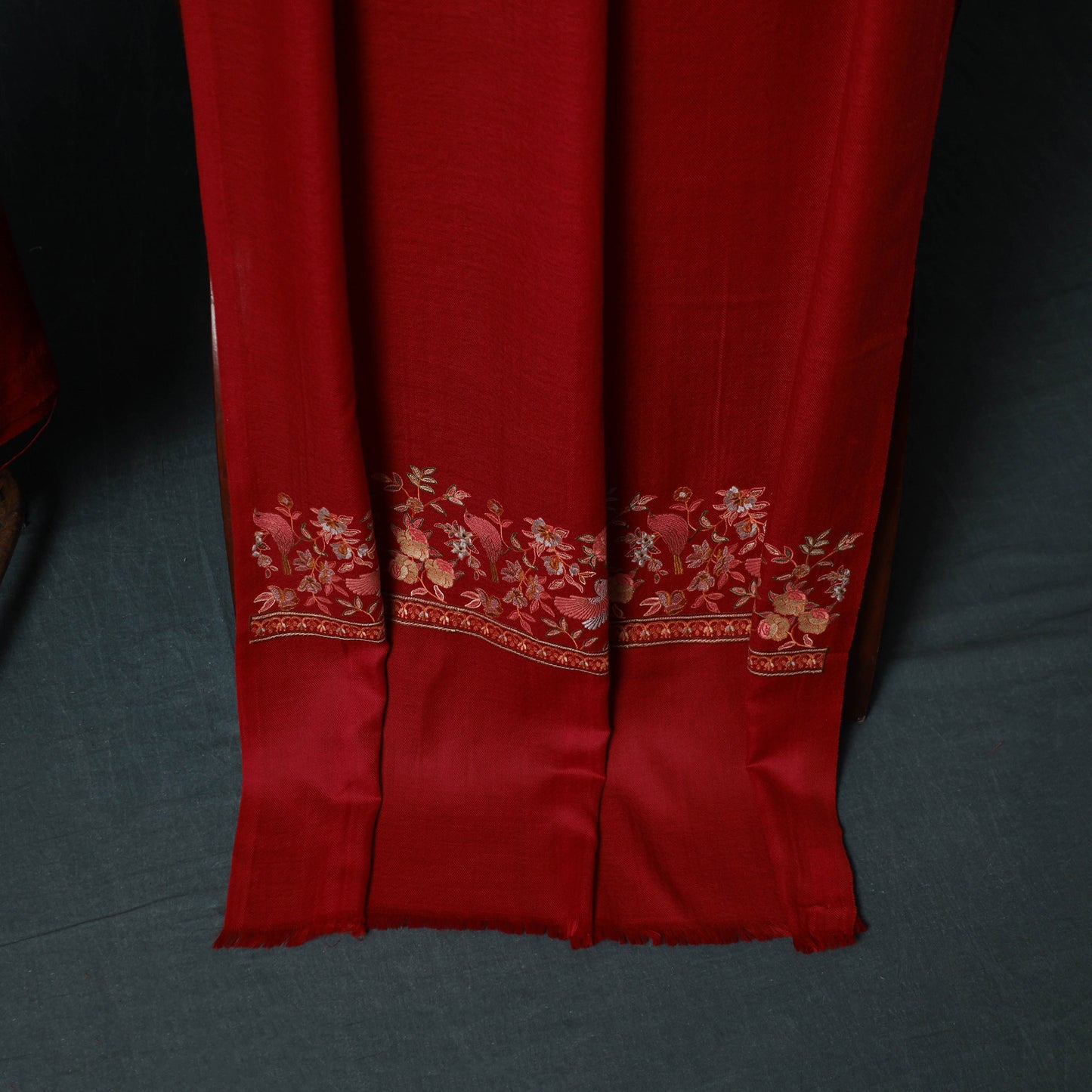 3pc Heavy Embroidered Wool Unstitched Dress Material Suit Set 54