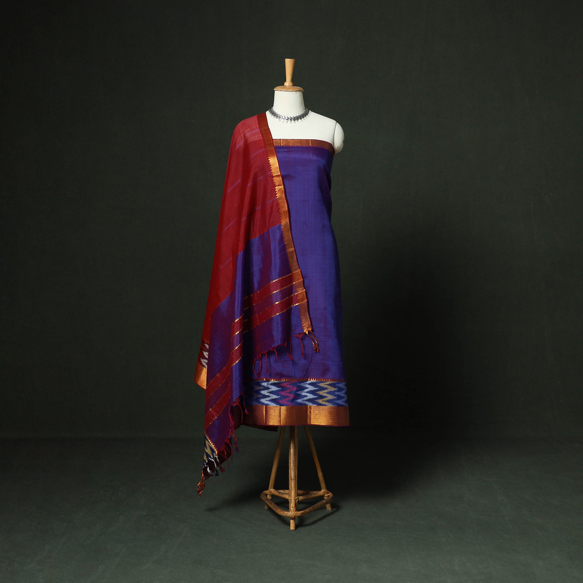 mangalagiri silk dress materials Mangalagiri Handloom Pattu Pochampalli Border Dress Materials CottonSilk (Unstitched) - Mangalagiri Sarees | Mangalagiri Pattu Sarees | Mangalagiri Handloom Sarees