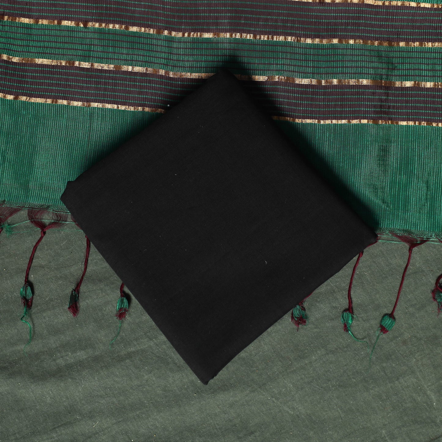 Mangalagiri Handloom Silk Cotton 3pc Unstitched Dress Material Suit Set 07