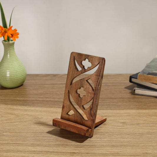 Handcarved Acacia Wood Mobile Stand 03