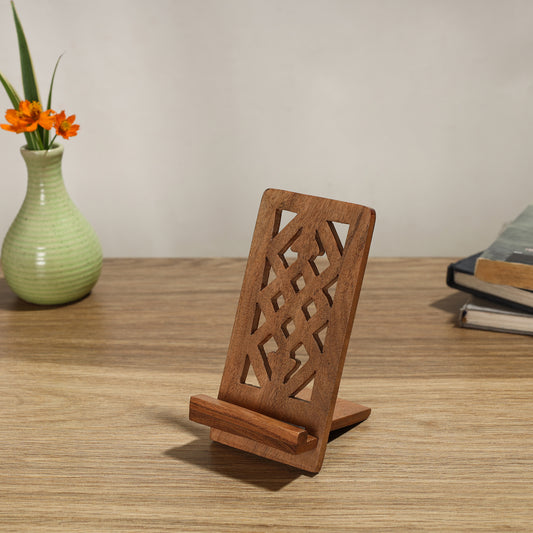 Handcarved Acacia Wood Mobile Stand 08