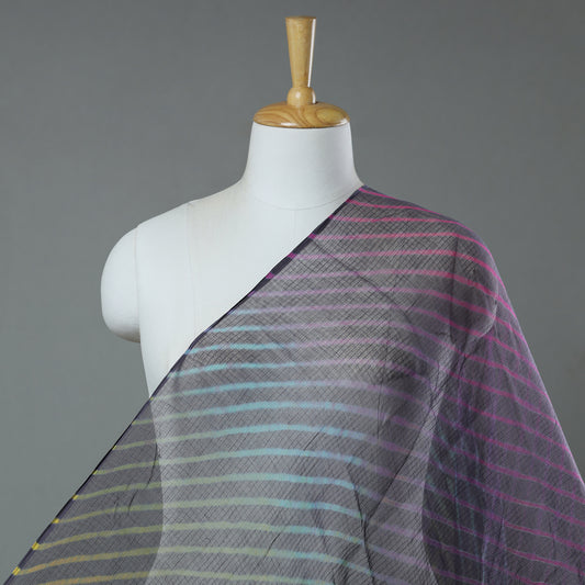 Purple - Leheriya Tie-Dye Kota Doria Cotton Fabric 100
