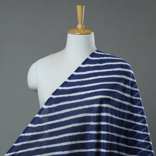 Blue - Leheriya Tie-Dye Chanderi Silk Fabric 94