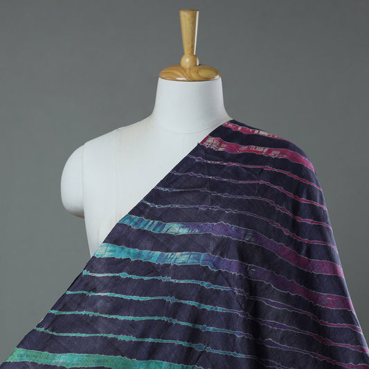 Blue - Leheriya Tie-Dye Tussar Silk Handloom Fabric 84
