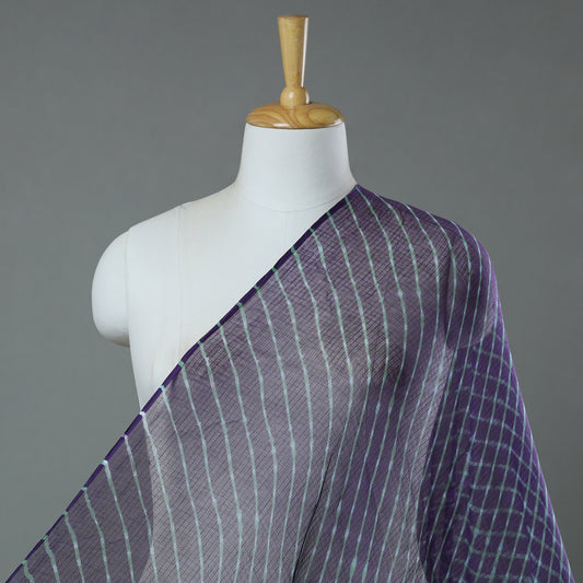 Purple - Leheriya Tie-Dye Kota Doria Cotton Fabric 79