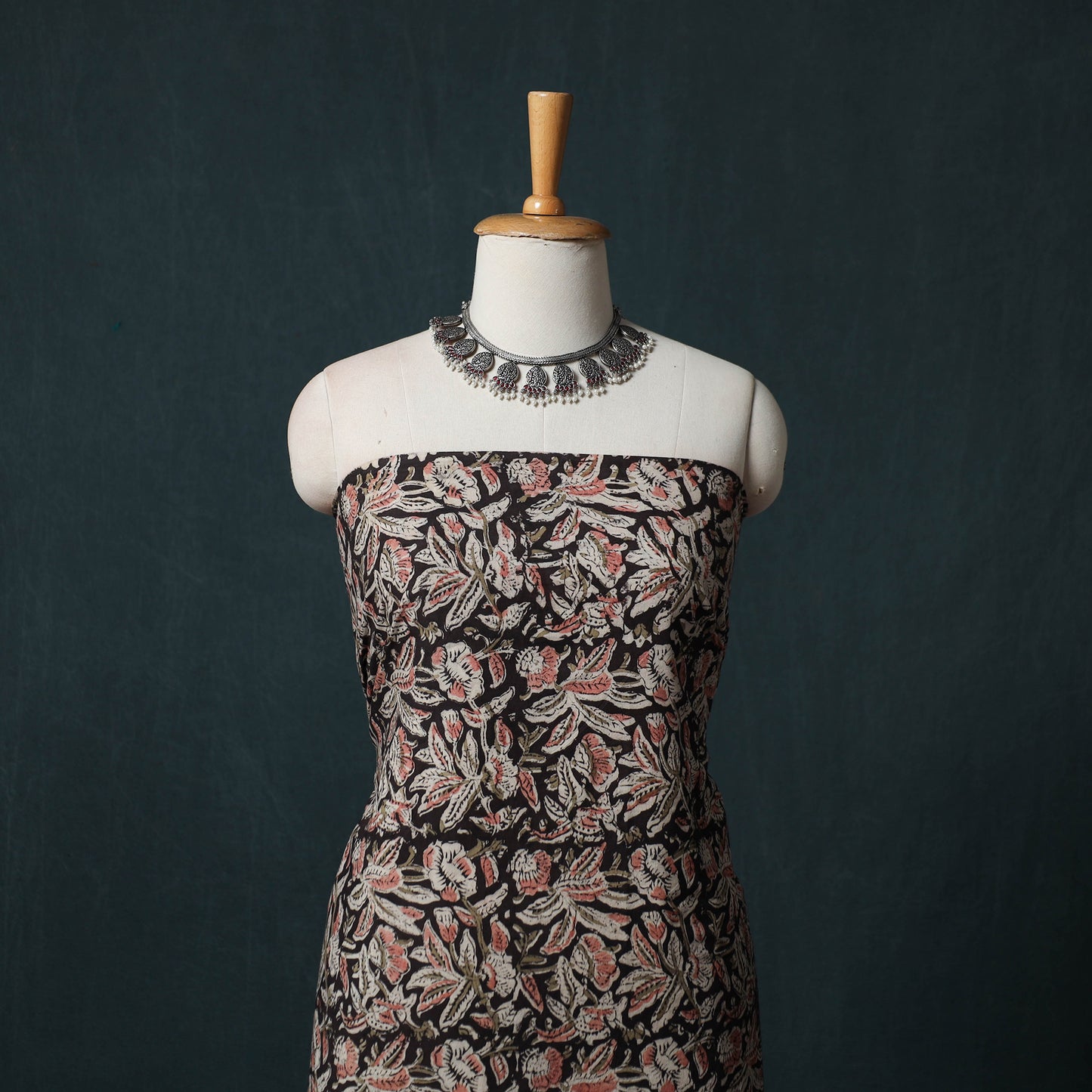 Beige - Kalamkari Hand Block Print Natural Dyed Cotton 2pc Unstitched Dress Material Kurta Set 15