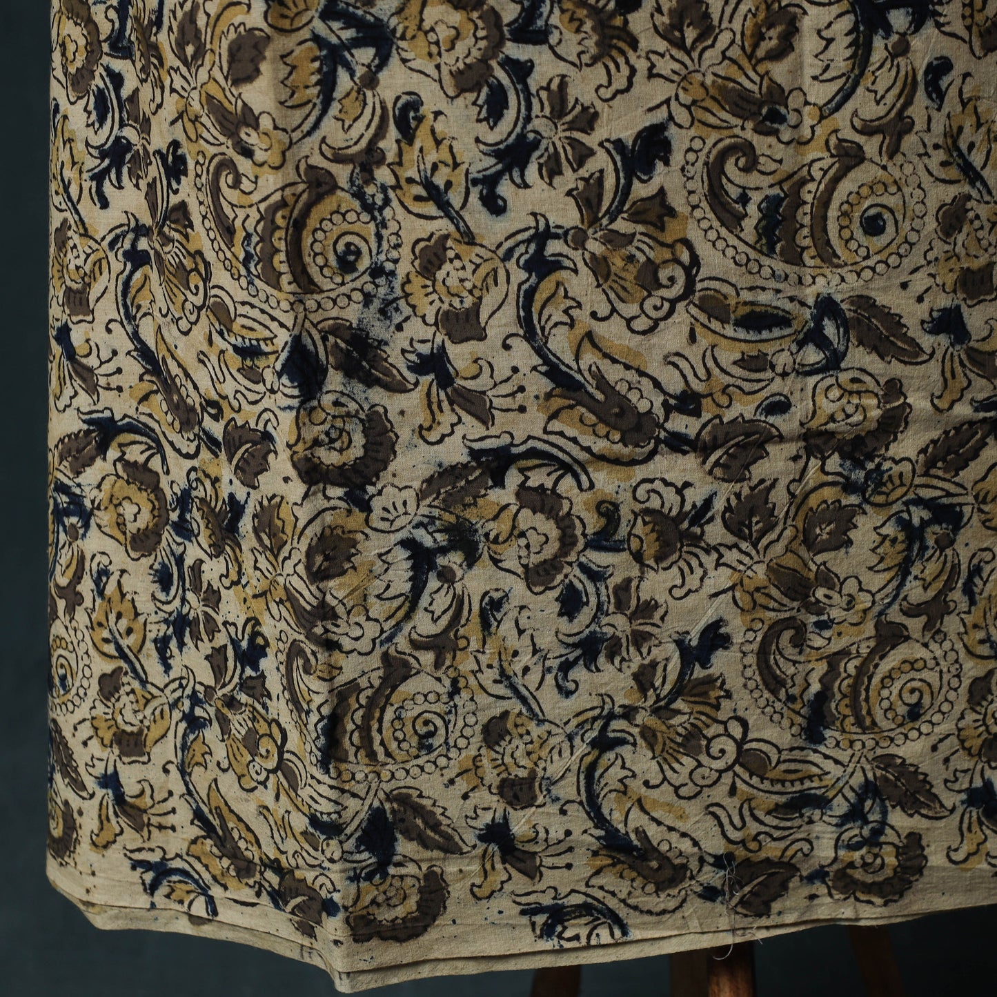 Beige - Kalamkari Hand Block Print Natural Dyed Cotton 2pc Unstitched Dress Material Kurta Set 16
