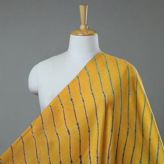 Yellow - Leheriya Tie-Dye Chanderi Silk Fabric 42