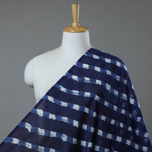 Blue - Leheriya Tie-Dye Mothra Chanderi Silk Fabric 38