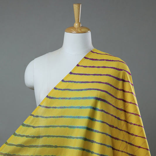 Yellow - Leheriya Tie-Dye Chanderi Silk Fabric 32