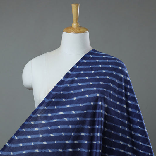 Blue - Leheriya Tie-Dye Chanderi Silk Fabric 22