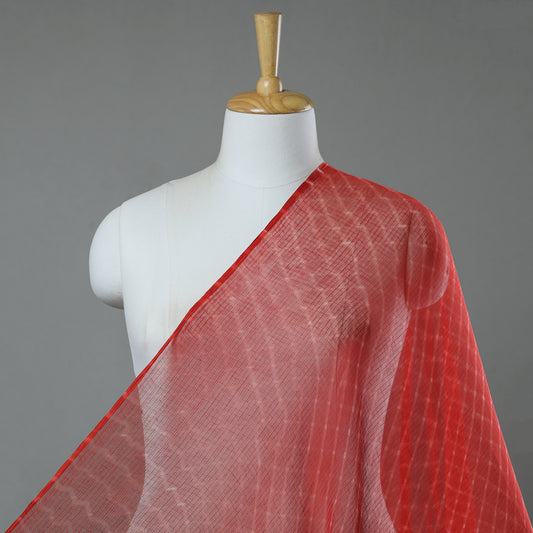 Red - Leheriya Tie-Dye Kota Doria Cotton Fabric 05