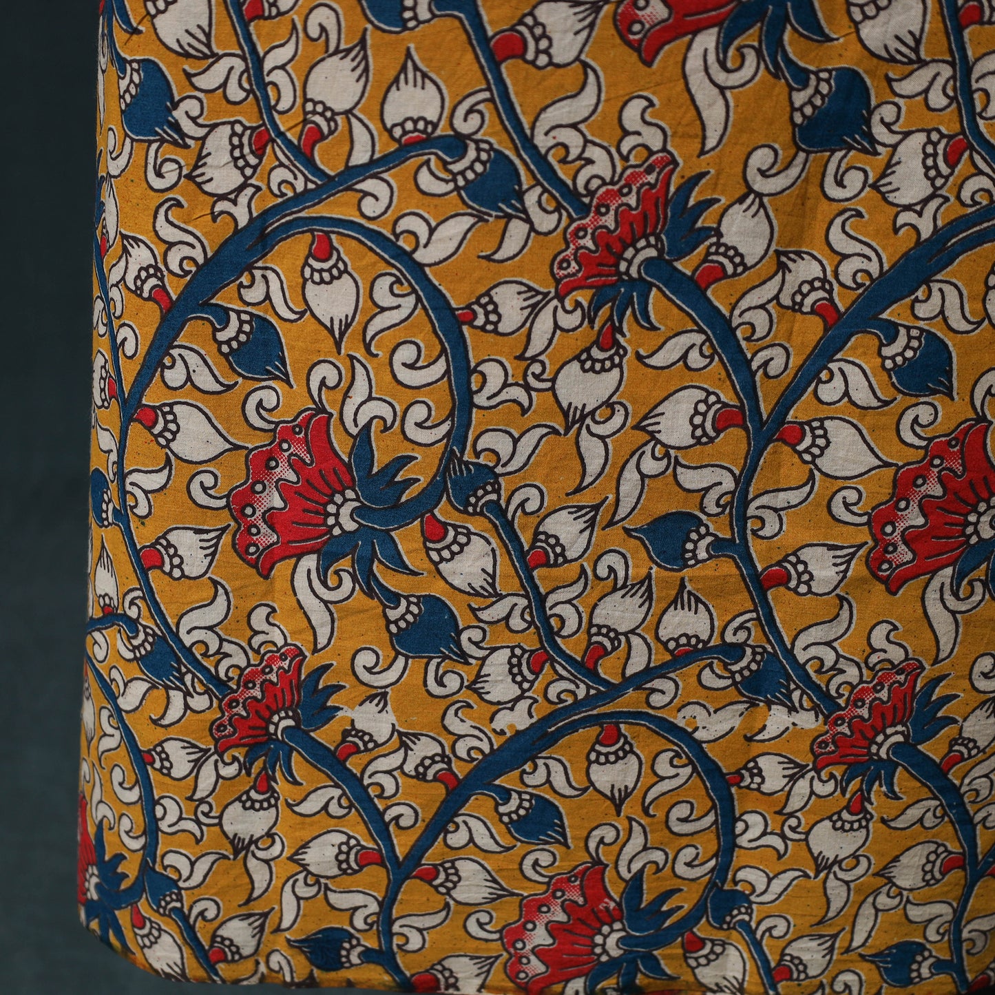 Yellow - Kalamkari Printed Cotton 2pc Unstitched Dress Material Kurta Set 14