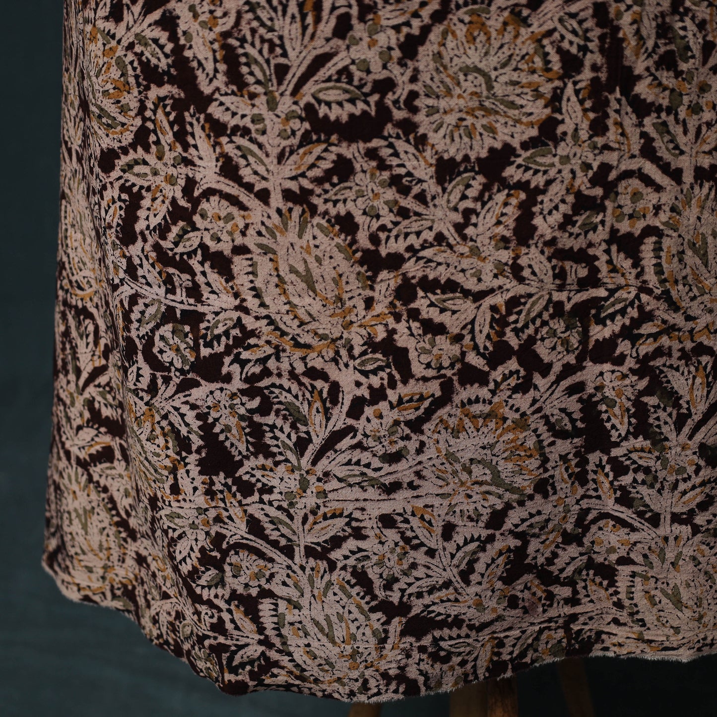 Pedana Hand Block Print Natural Dyed Cotton Kalamkari 2pc Unstitched Dress Material Kurta Set 02