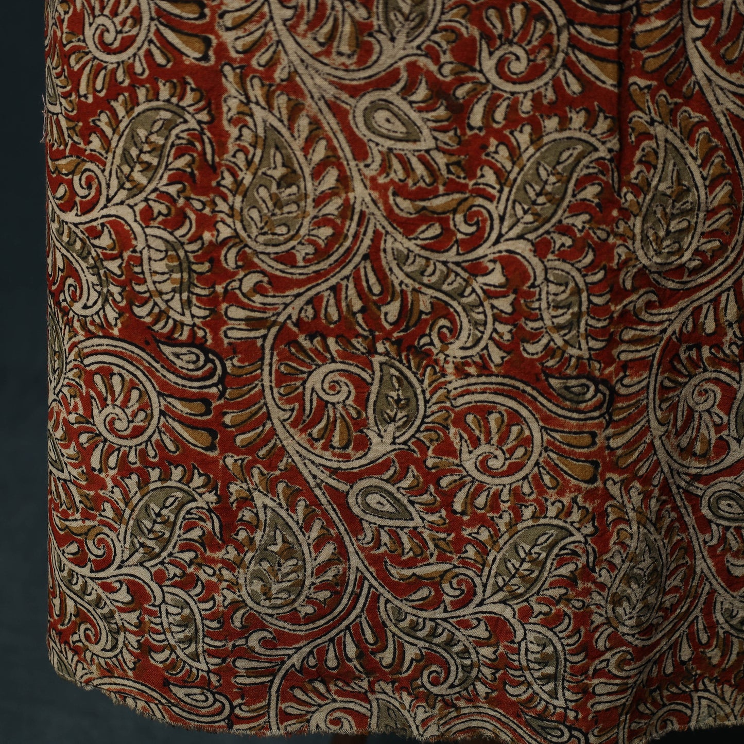 Pedana Hand Block Print Natural Dyed Cotton Kalamkari 2pc Unstitched Dress Material Kurta Set 11