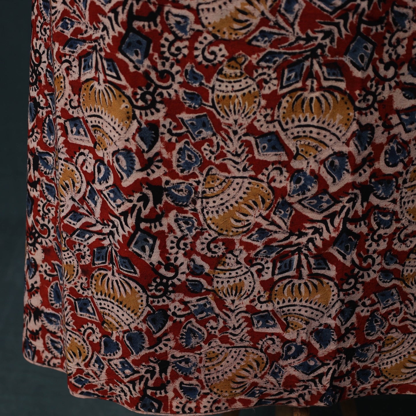 Pedana Hand Block Print Natural Dyed Cotton Kalamkari 2pc Unstitched Dress Material Kurta Set 12