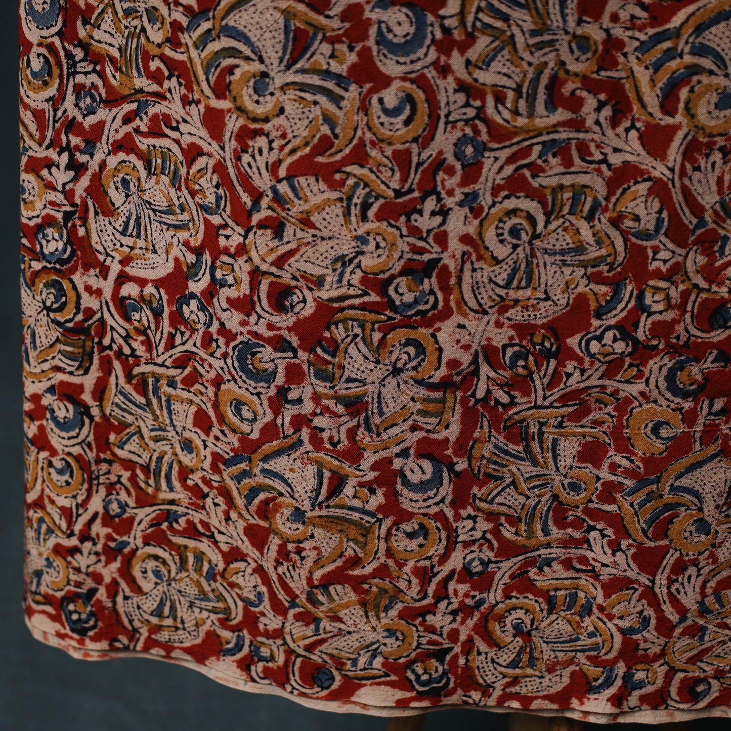 Pedana Hand Block Print Natural Dyed Cotton Kalamkari 2pc Unstitched Dress Material Kurta Set 13