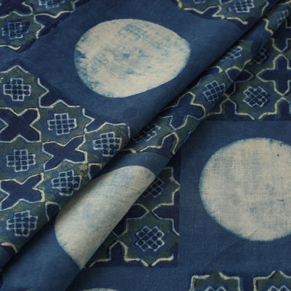 Blue Circles Sufiyan Khatri Special Ajrakh Block Printed Natural Dyed Cotton Fabric 18