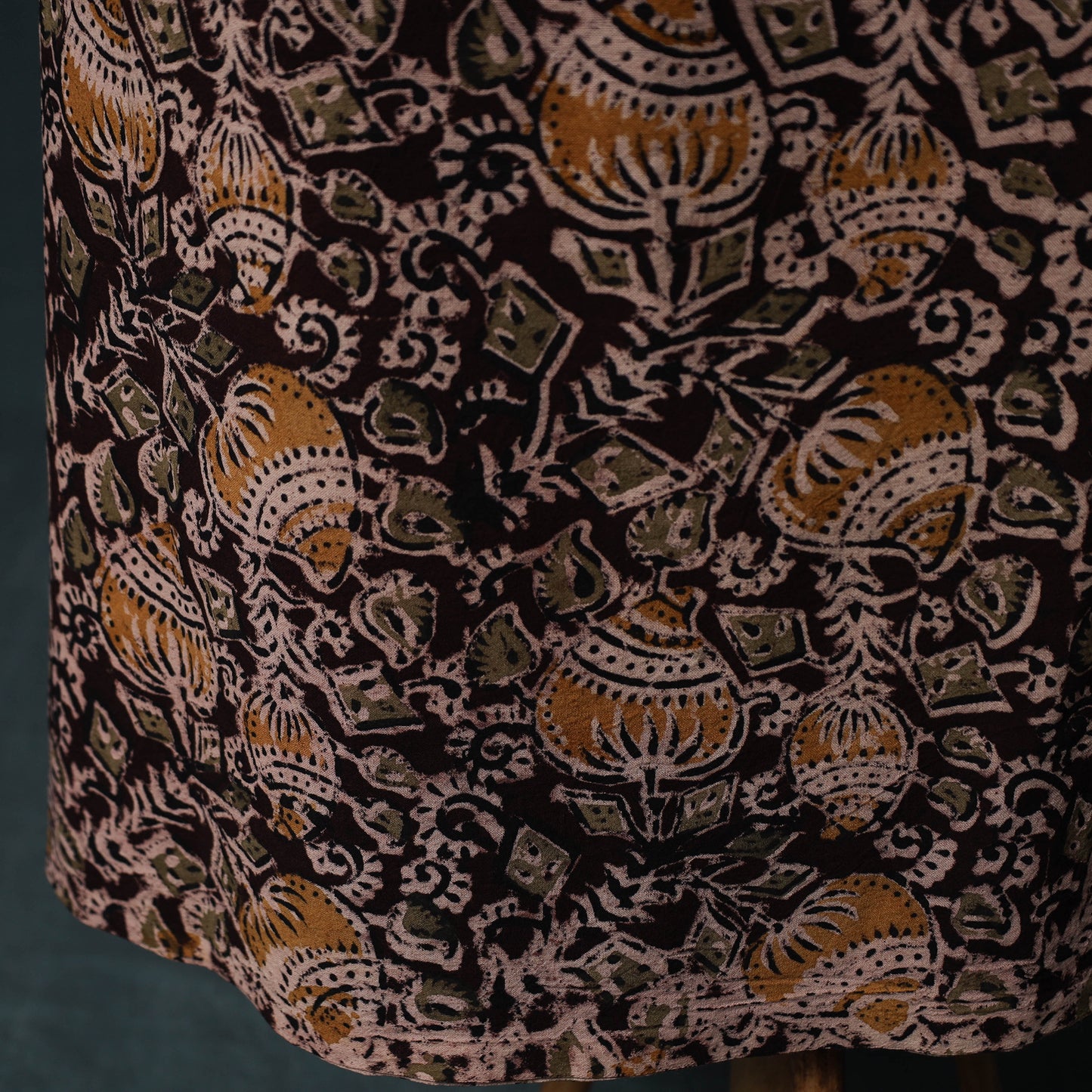 Pedana Hand Block Print Natural Dyed Cotton Kalamkari 2pc Unstitched Dress Material Kurta Set 15