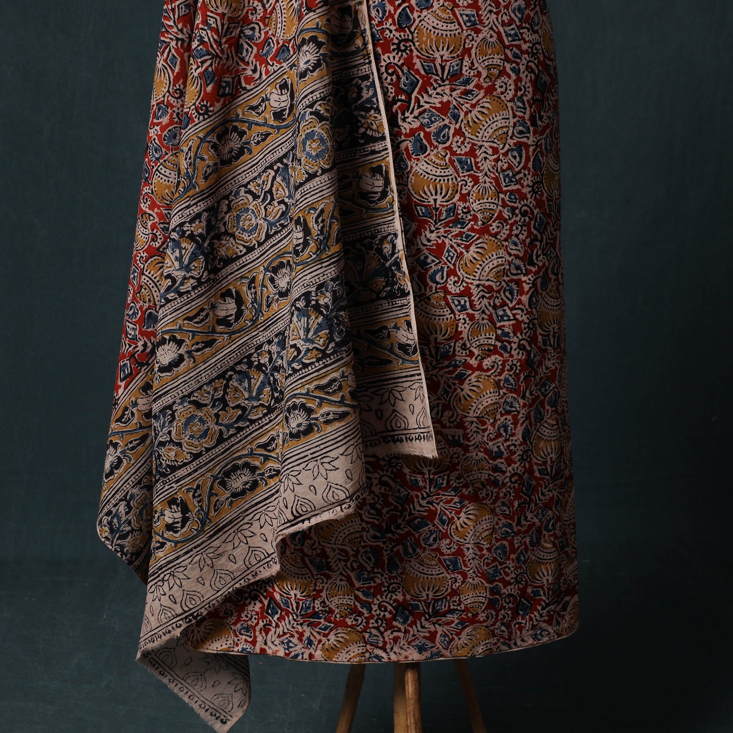 Pedana Hand Block Print Natural Dyed Cotton Kalamkari 2pc Unstitched Dress Material Kurta Set 18