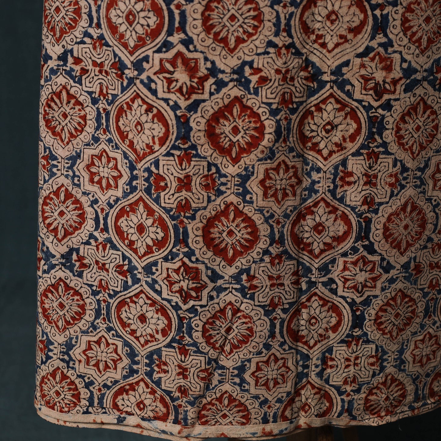 Pedana Hand Block Print Natural Dyed Cotton Kalamkari 2pc Unstitched Dress Material Kurta Set 03