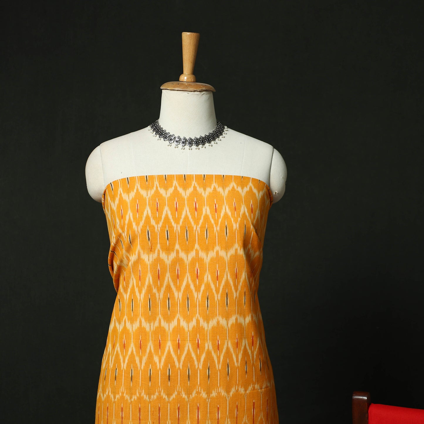 Pochampally Ikat Cotton 3pc Unstitched Dress Material Suit Set 02