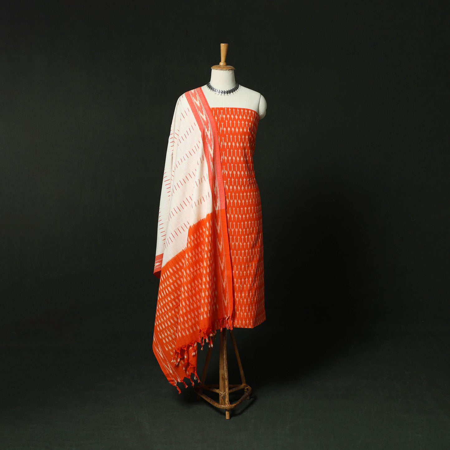 Pochampally Ikat Cotton 3pc Unstitched Dress Material Suit Set 03