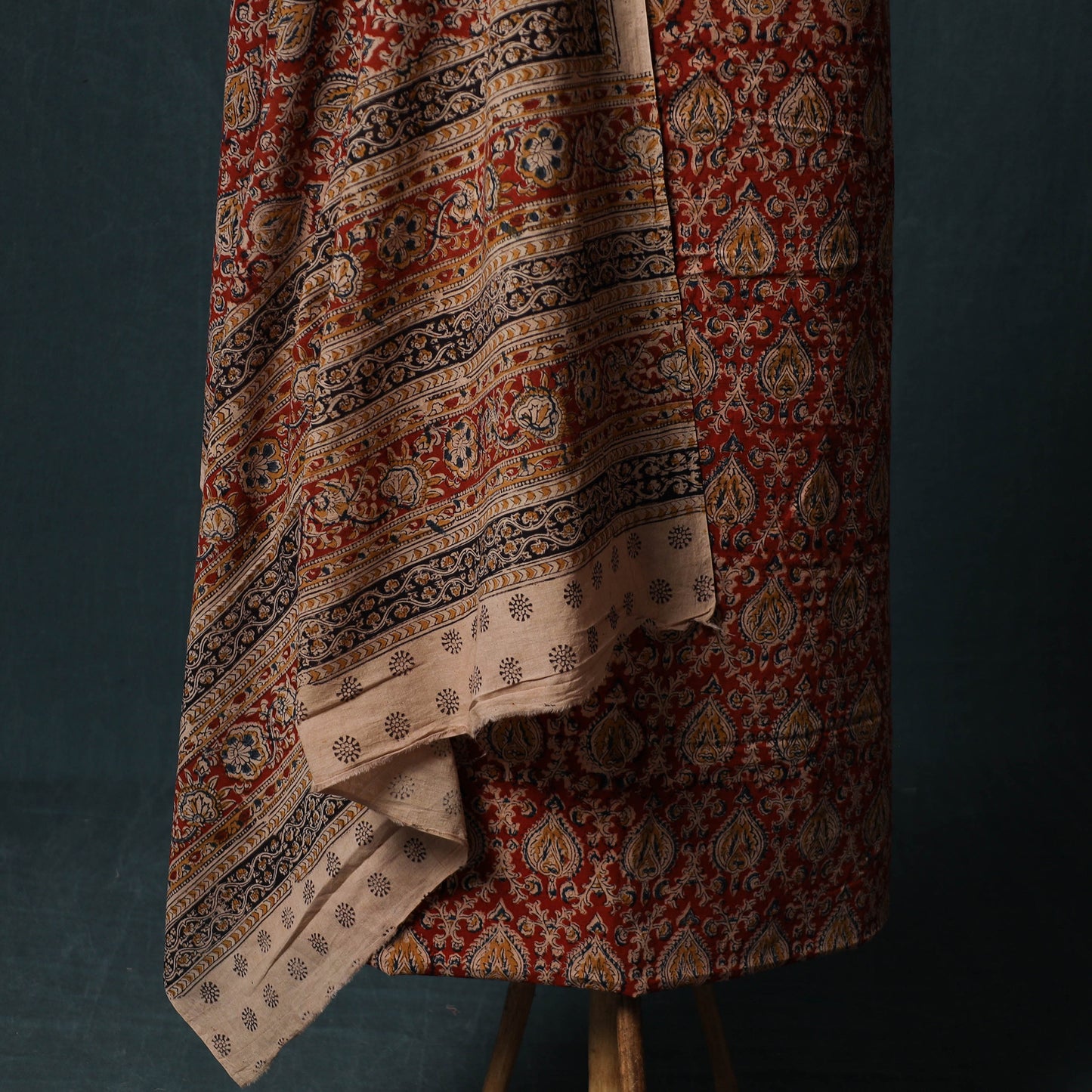 Pedana Hand Block Print Natural Dyed Cotton Kalamkari 2pc Unstitched Dress Material Kurta Set 10