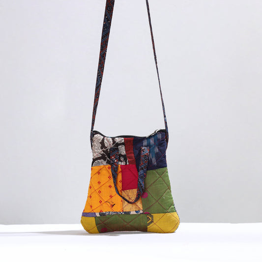 Handmade Quilted Cotton Patchwork Sling Bag 25