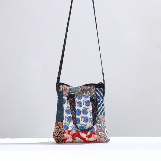 Handmade Quilted Cotton Patchwork Sling Bag 27