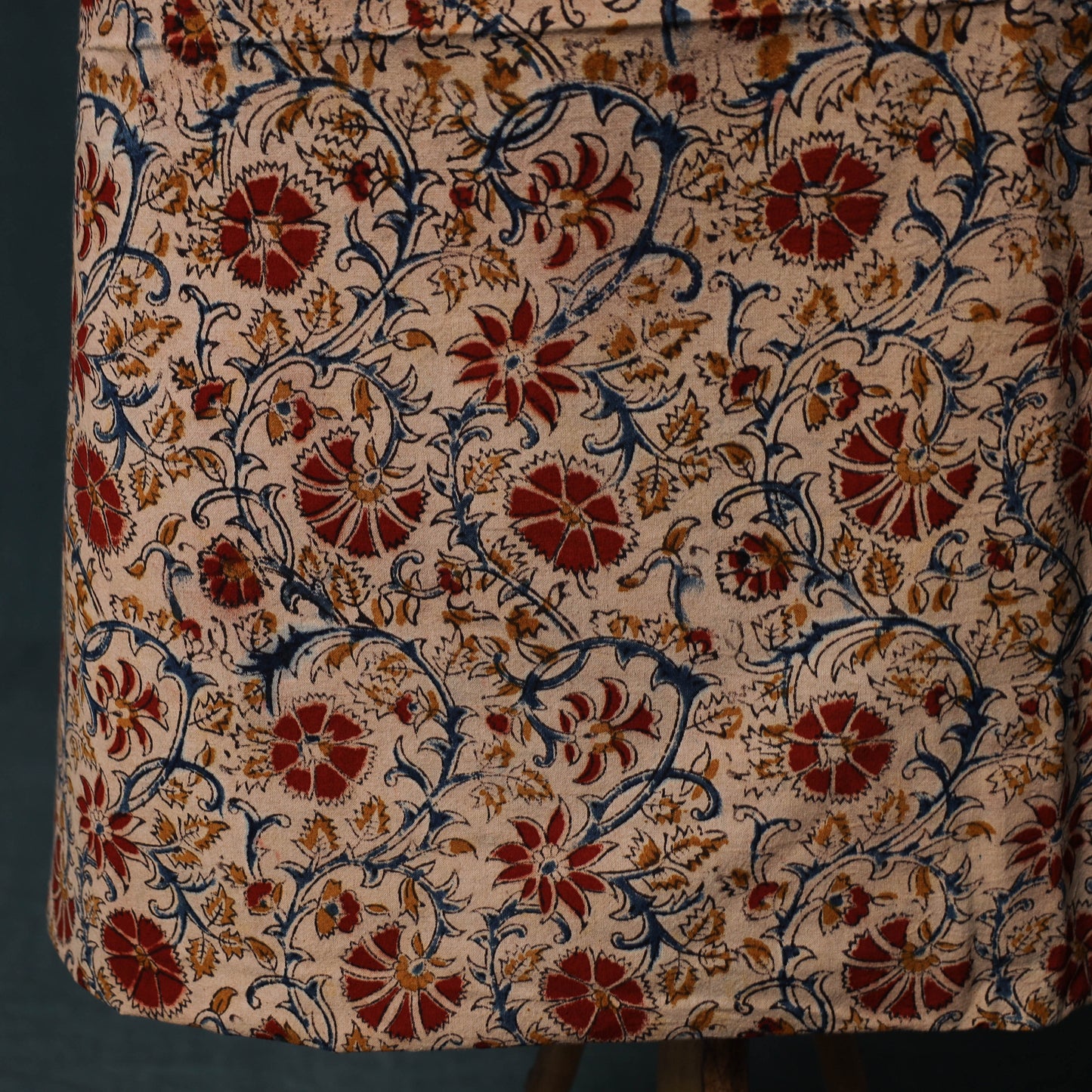 Pedana Hand Block Print Natural Dyed Cotton Kalamkari 2pc Unstitched Dress Material Kurta Set 14