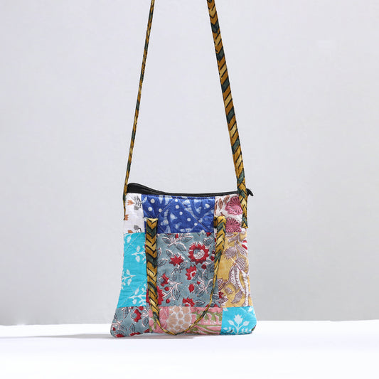 Multicolor - Handmade Quilted Cotton Patchwork Sling Bag 33