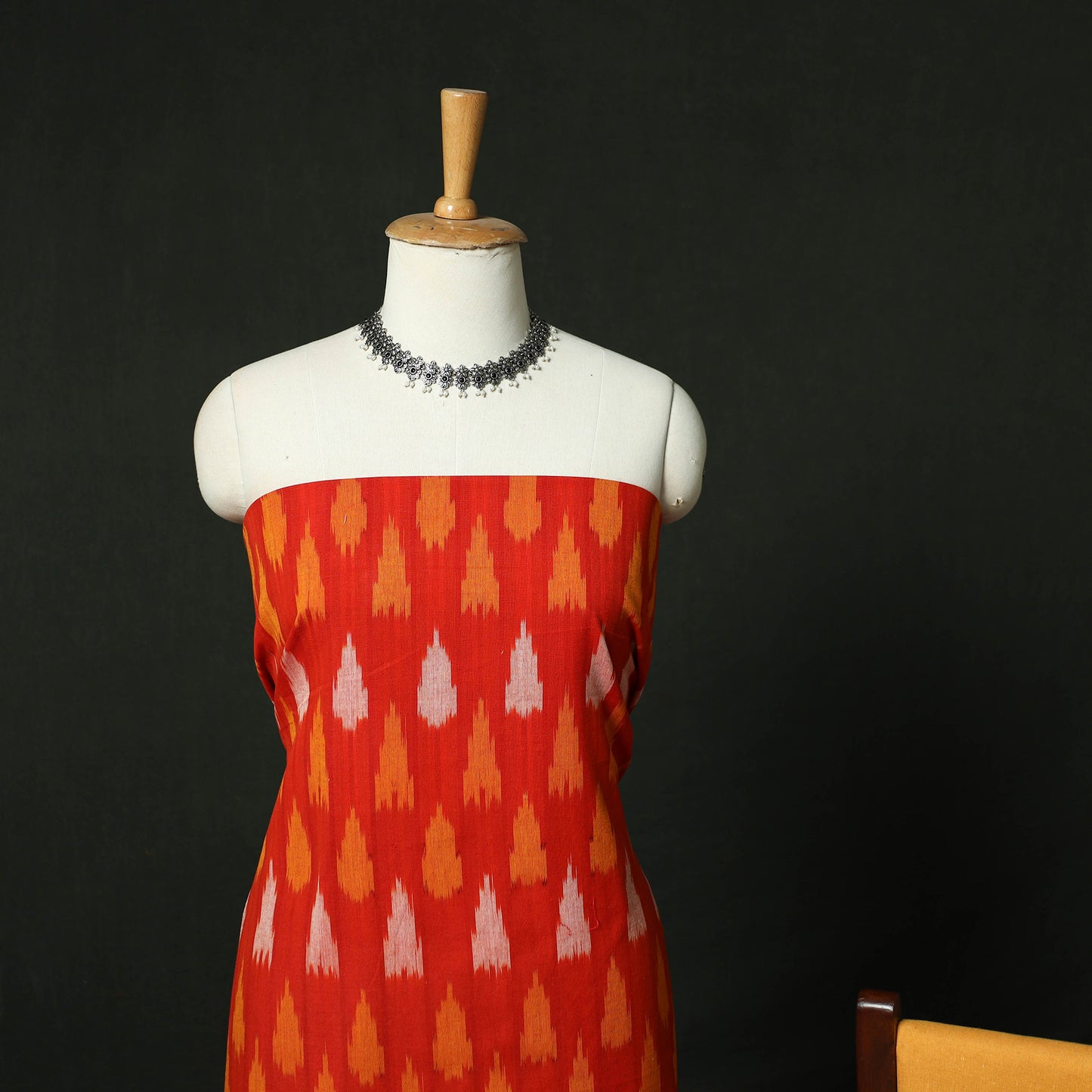 Pochampally Ikat Cotton 3pc Unstitched Dress Material Suit Set 08