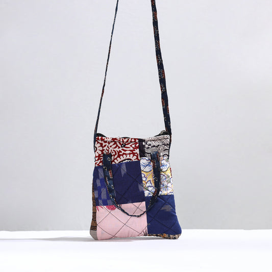 Multicolor - Handmade Quilted Cotton Patchwork Sling Bag 34
