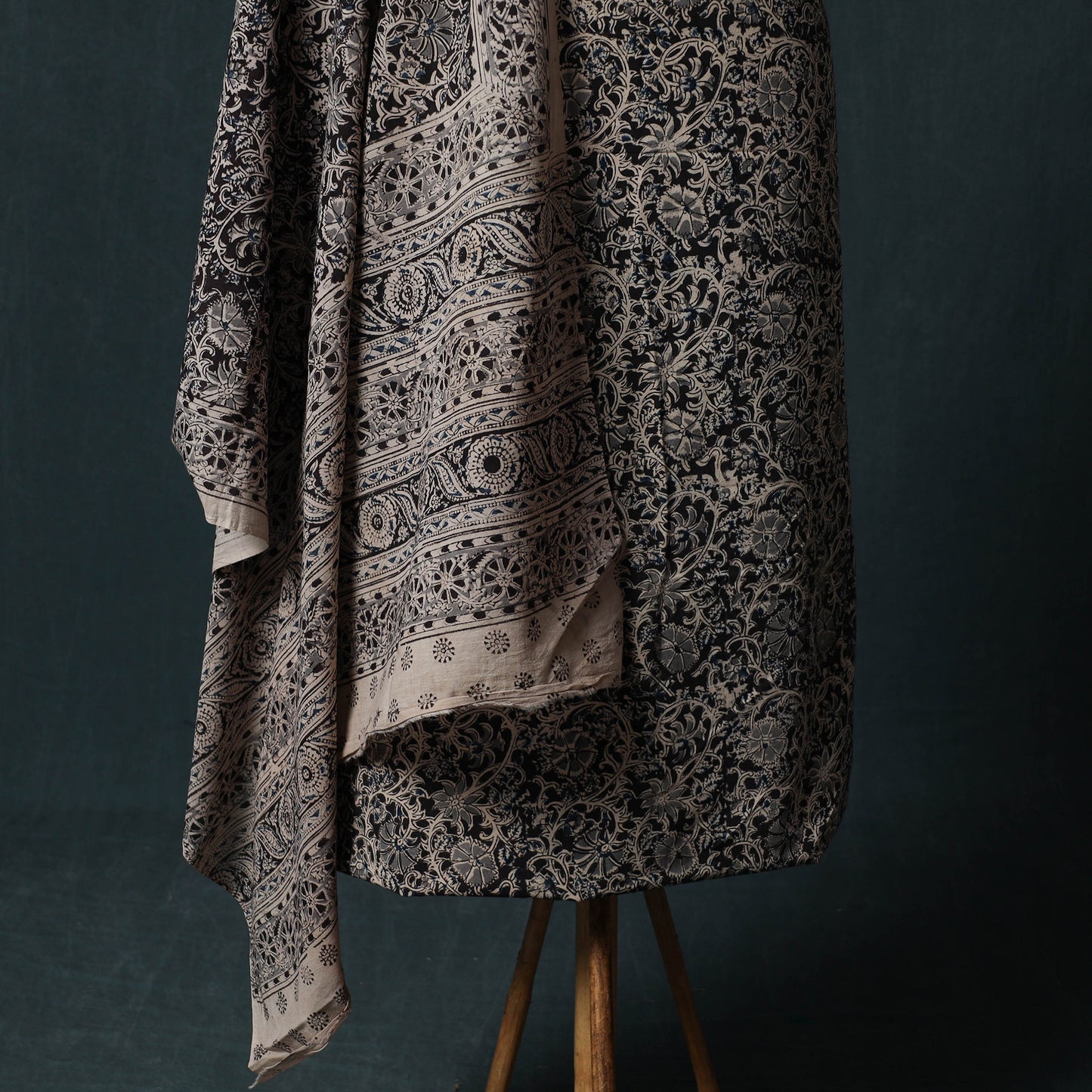 Pedana Hand Block Print Natural Dyed Cotton Kalamkari 2pc Unstitched Dress Material Kurta Set 16
