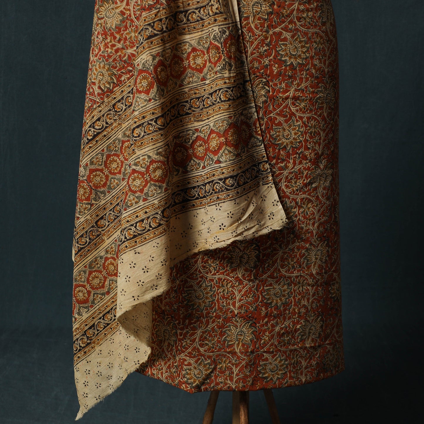 Pedana Hand Block Print Natural Dyed Cotton Kalamkari 2pc Unstitched Dress Material Kurta Set 20