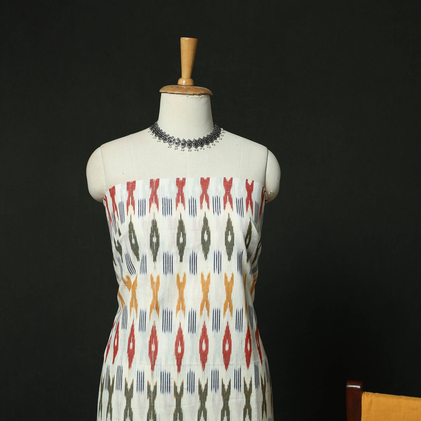 Pochampally Ikat Cotton 3pc Unstitched Dress Material Suit Set 12