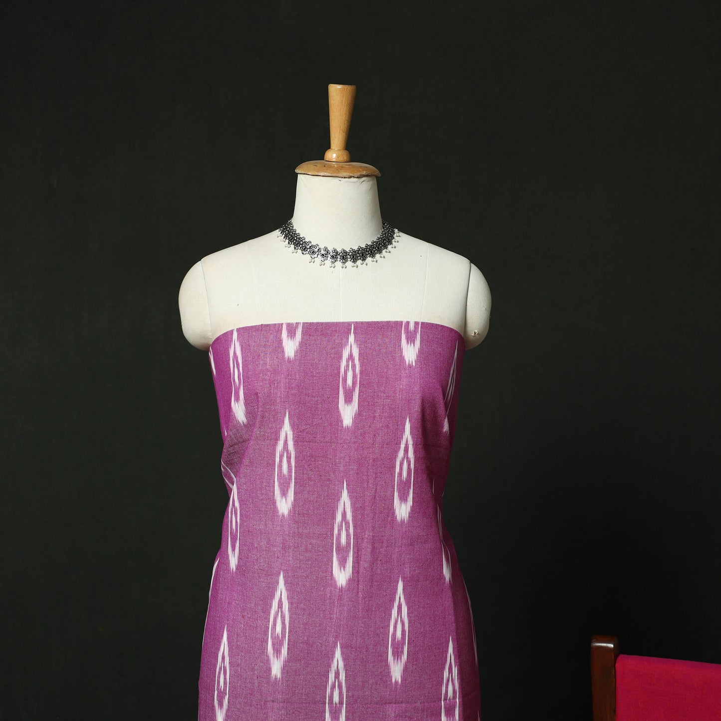 Pochampally Ikat Cotton 3pc Unstitched Dress Material Suit Set 14