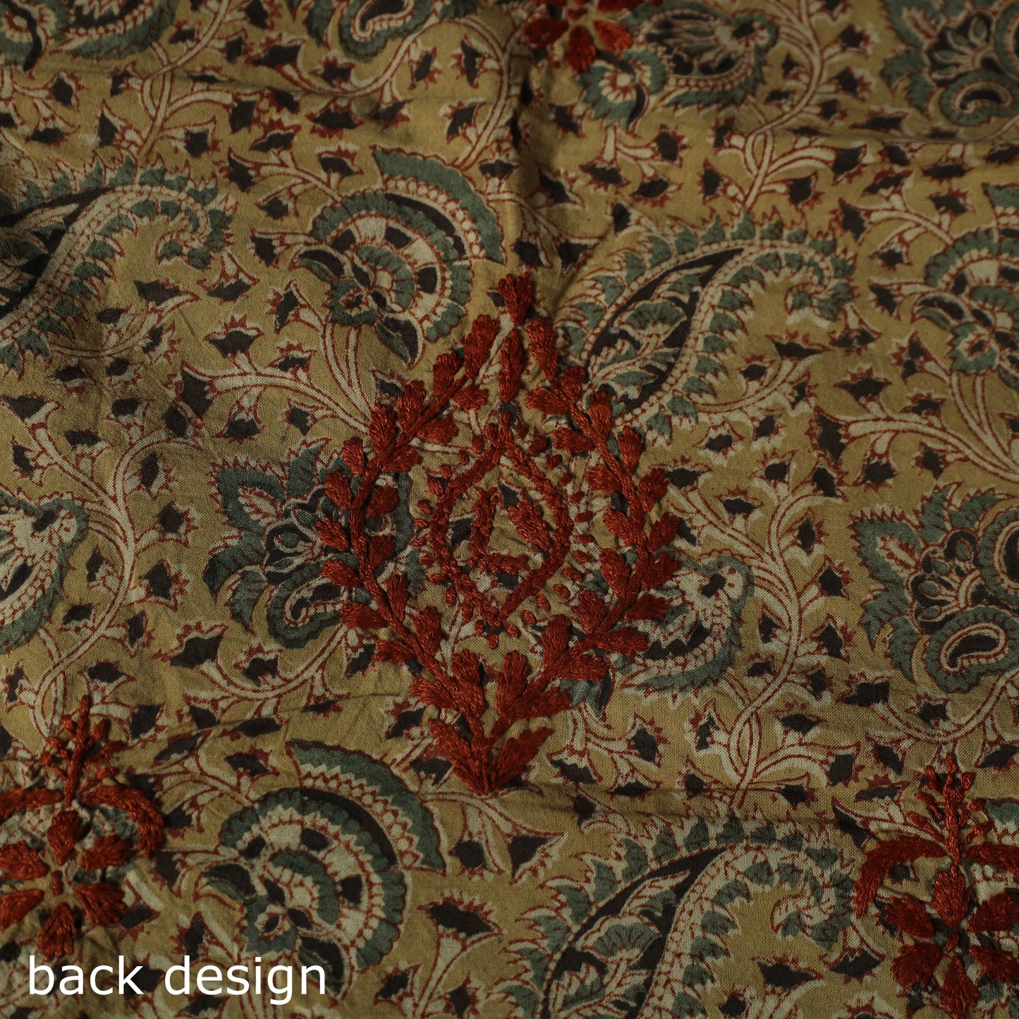 Lucknowi Chikankari Hand Embroidered Kalamkari Cotton Unstitched Kurta Material (2.5M) 23