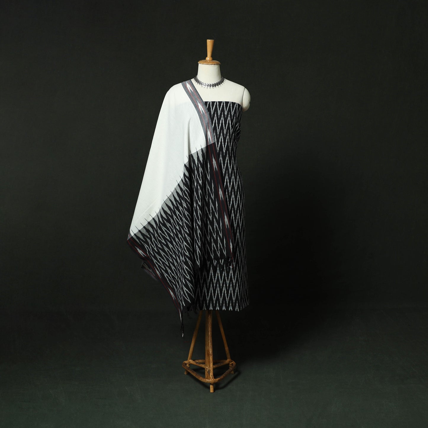 Pochampally Ikat Cotton 3pc Unstitched Dress Material Suit Set 17