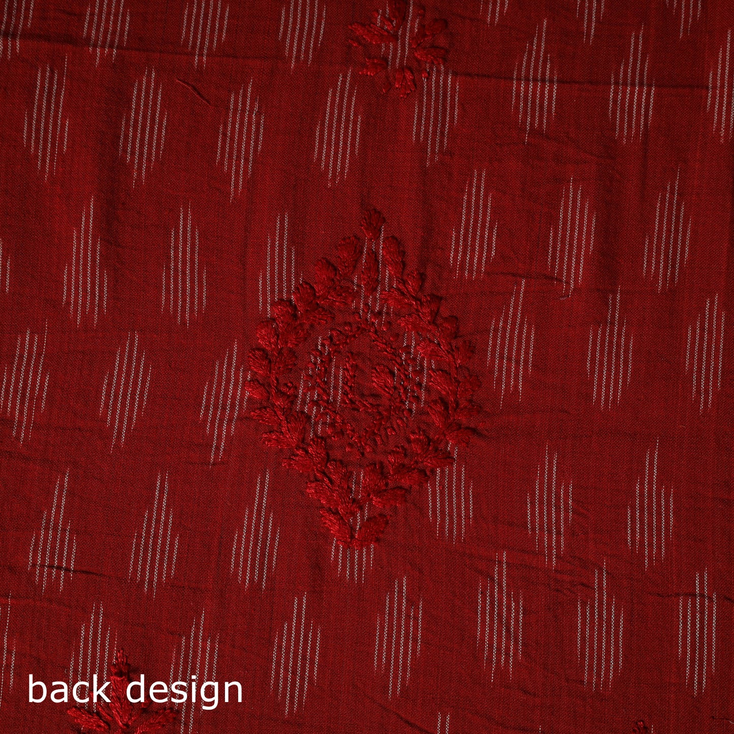 Lucknowi Chikankari Hand Embroidered Pochampally Ikat Cotton Unstitched Kurta Material (2.5M) 32