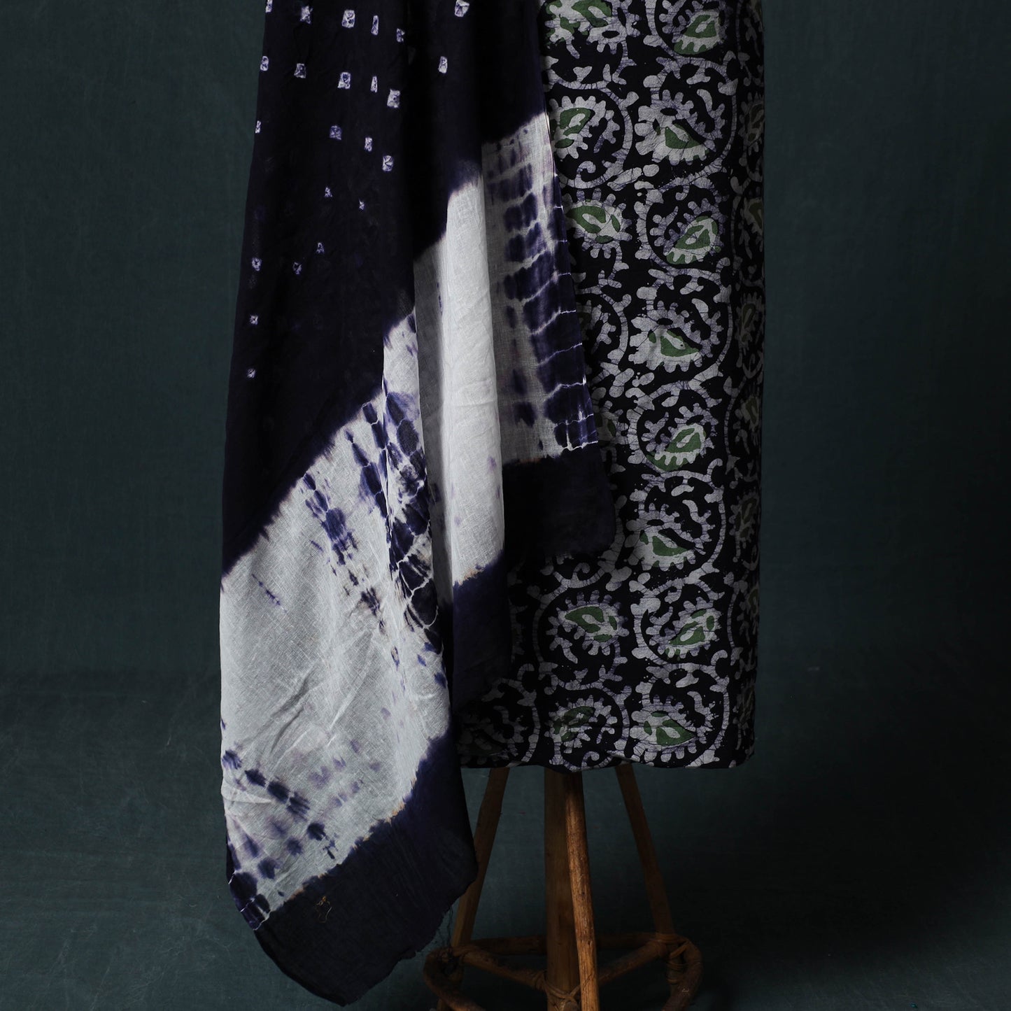 Hand Block Batik Print Cotton 2pc Unstitched Dress Material Kurta Set 20
