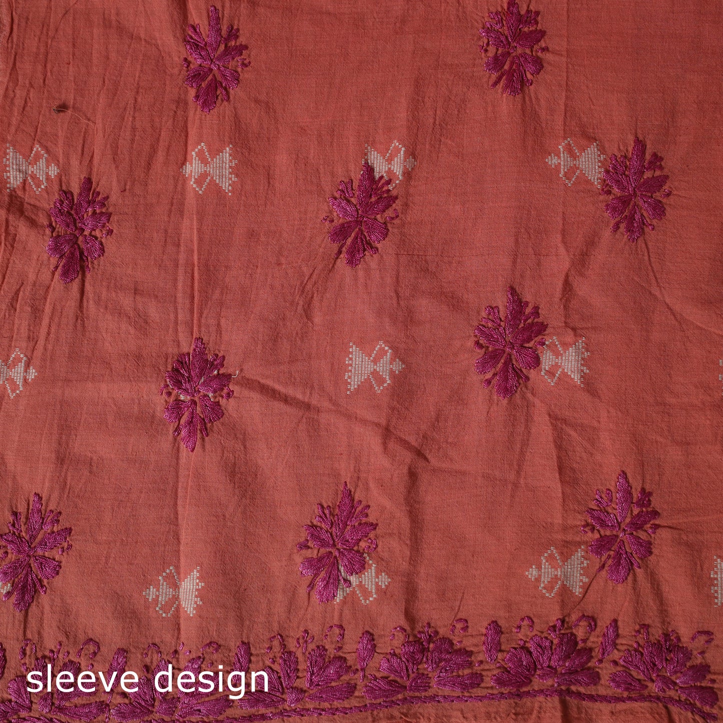 Lucknowi Chikankari Hand Embroidered Jacquard Cotton Unstitched Kurta Material (2.5M) 42