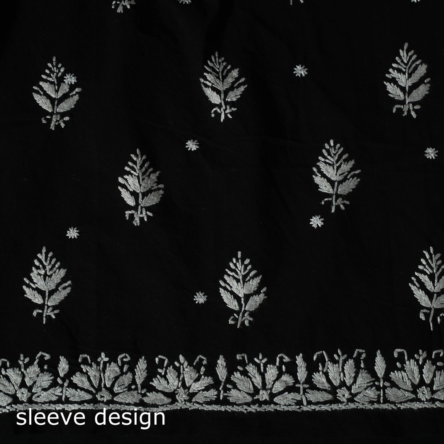 Lucknowi Chikankari Hand Embroidered Jacquard Cotton Unstitched Kurta Material (2.5M) 43
