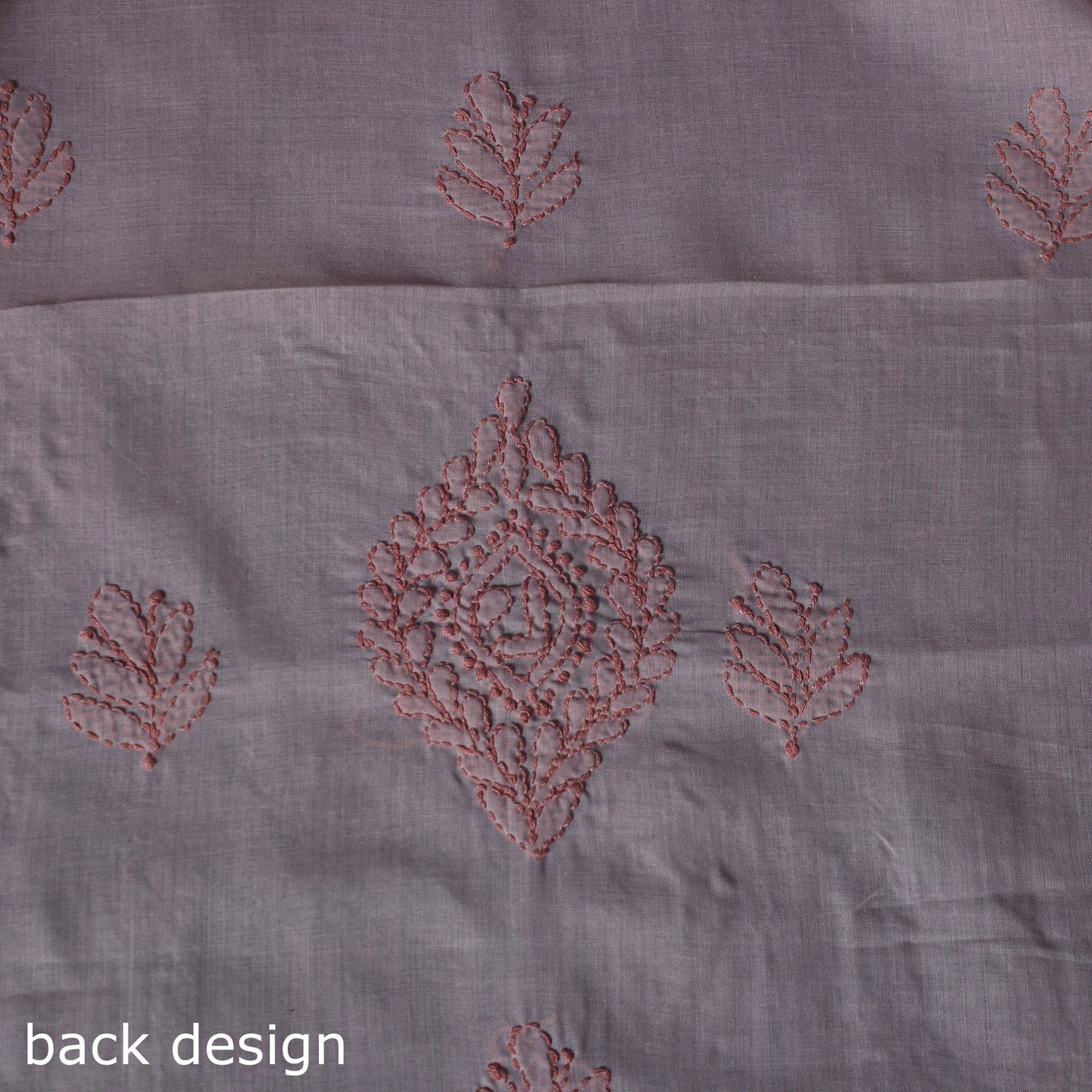 Lucknow Chikankari Parsi Style Hand Embroidered Pure Mul Cotton Unstitched Kurta Material (2.8M) 04